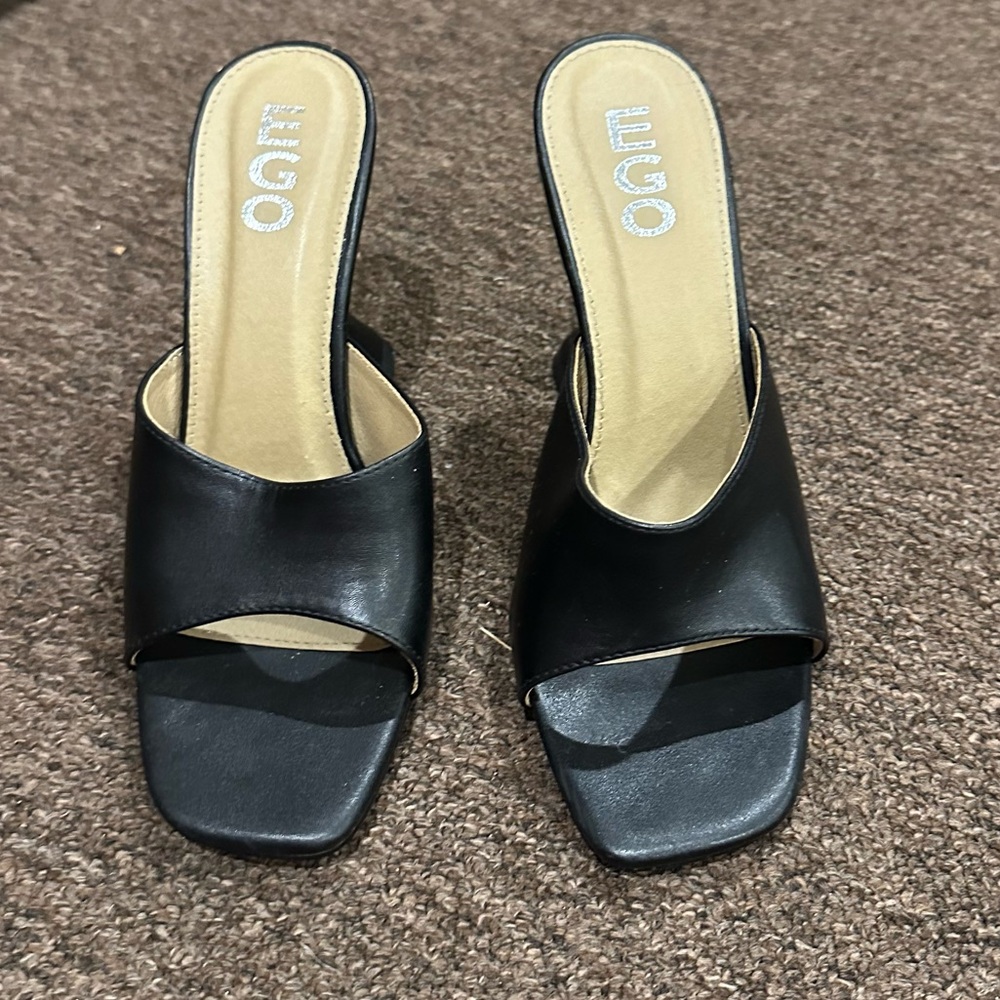 EGO Sz 6 Black Women's Slide Heel Sandals